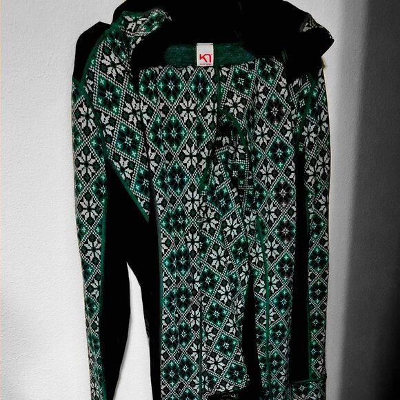 EUC Kari Traa Rose Heavy 100% Merino Wool Thermal Baselayer Set (Large, Cress) - Picture 2 of 6